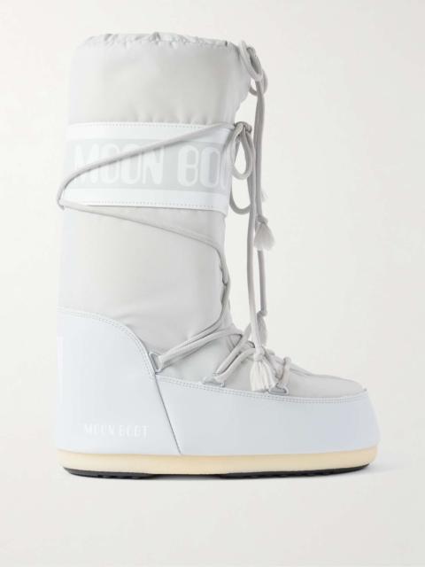 MOON BOOT Icon shell and faux leather snow boots Light gray
