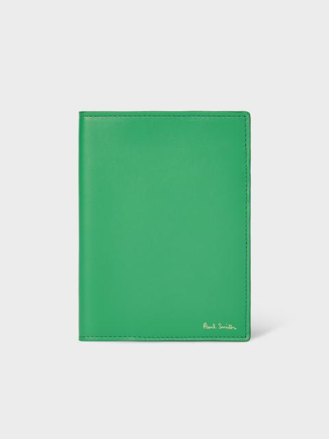 Paul Smith Green 'Signature Stripe' Interior Leather Passport Cover