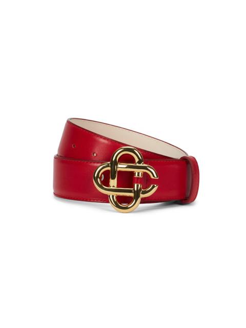 Womens Red Leather Belt