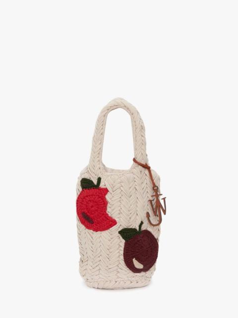 JW Anderson KNITTED SHOPPER TOTE BAG WITH APPLE MOTIF