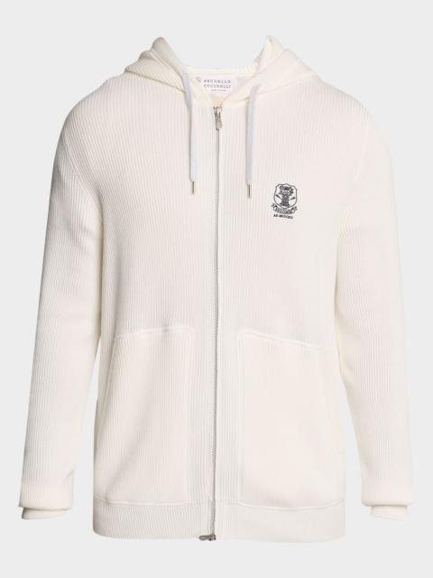 Brunello Cucinelli Men's Logo Cotton Hoodie