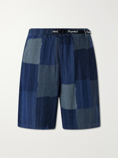 Kapital Tugihagi Straight-Leg Belted Patchwork Cotton Shorts