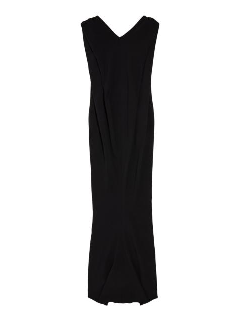 BALENCIAGA Silk-Wool Crepe Maxi Dress black