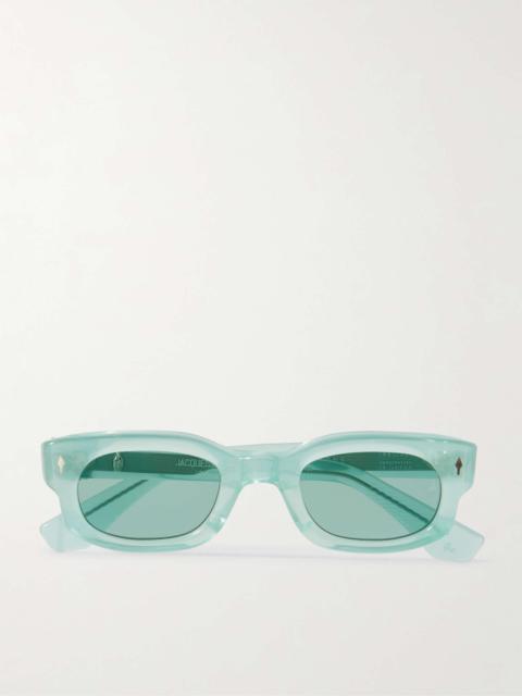 JACQUES MARIE MAGE Whiskeyclone Rectangular-Frame Acetate Sunglasses