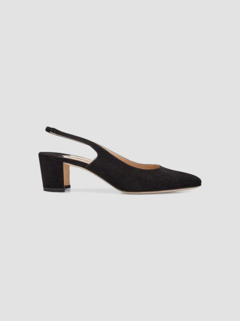 Manolo Blahnik Women's Allurasan 50MM Suede Slingback Pumps - Black