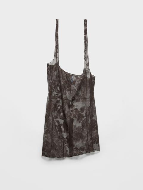 Prada Chantilly lace midi-skirt with suspender straps