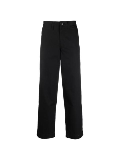 logo patch straight-leg trousers