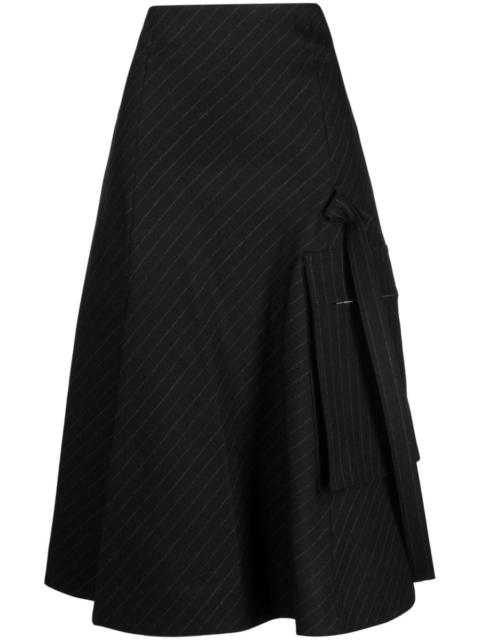 sacai pinstripe wool skirt