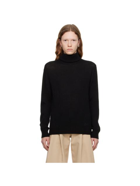 Jil Sander Black Embroidered Turtleneck