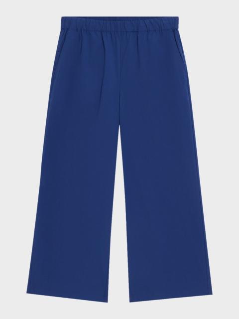 EILEEN FISHER Wide-Leg Crinkled Ankle Pants