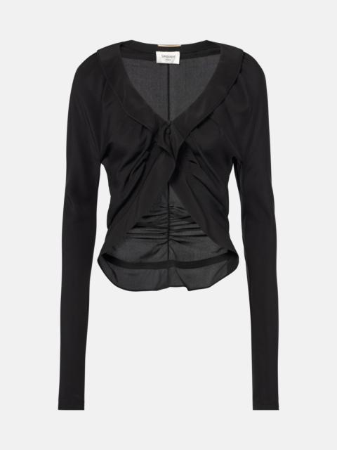 SAINT LAURENT Ruffled silk blouse