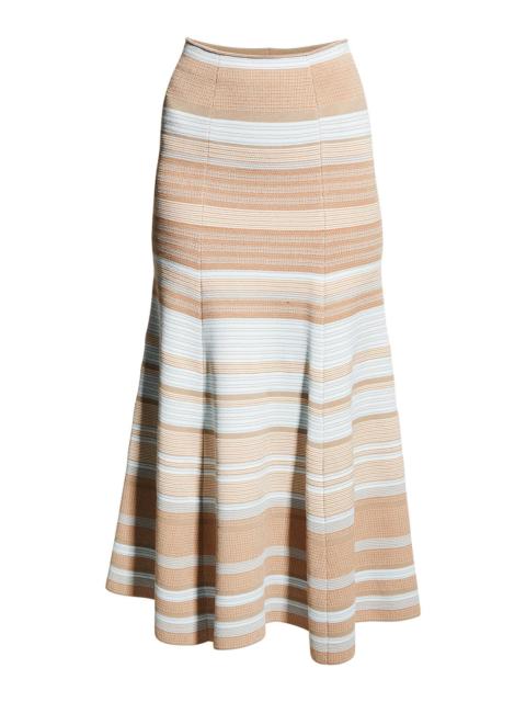 GIORGIO ARMANI Stripe Knit Midi Skirt