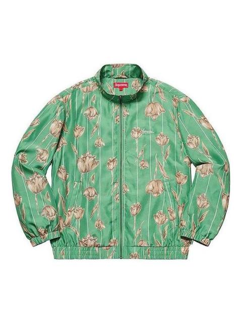 Supreme Floral Silk Track Jacket 'Green Tan' SUP-SS19-10345