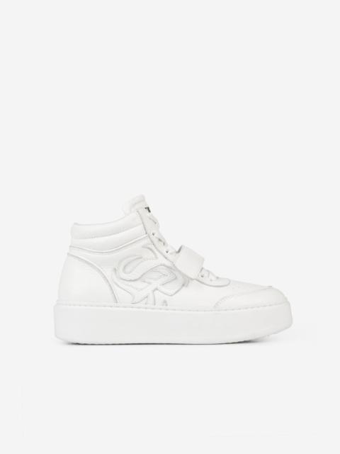 The Kooples WHITE LEATHER HIGH TOP SNEAKERS