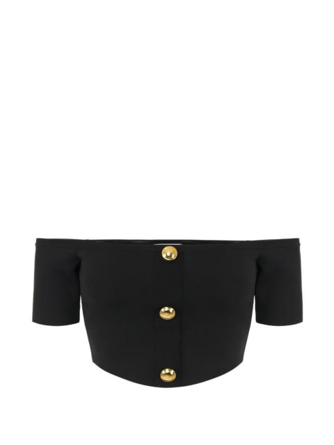 ELISABETTA FRANCHI button cropped knit top