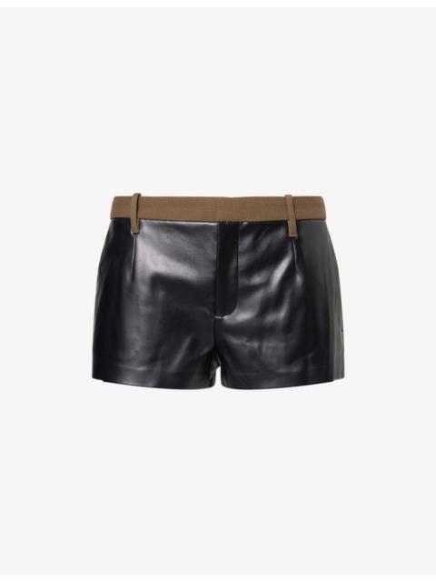 SIR. Brera Low-Rise Faux-Leather Short