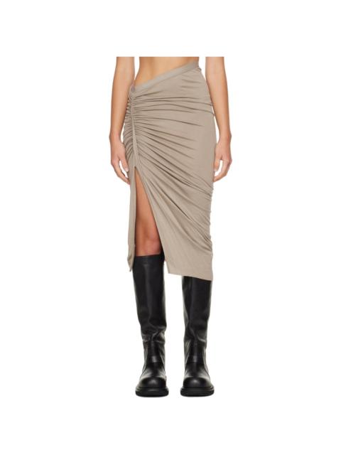 Rick Owens Lilies Brown Tower Knee Edfu Midi Skirt