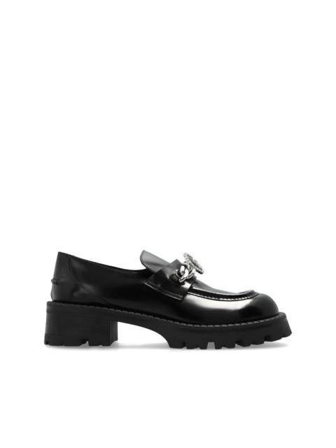 chain-link platform loafers