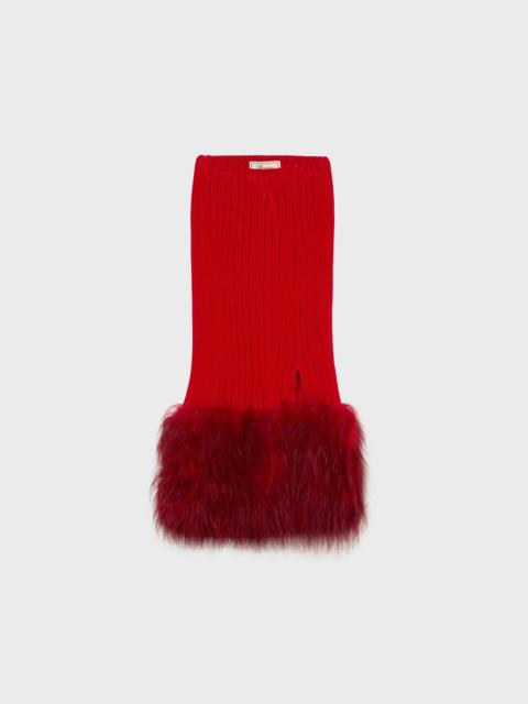Blumarine KNIT MIDI SKIRT WITH FUR