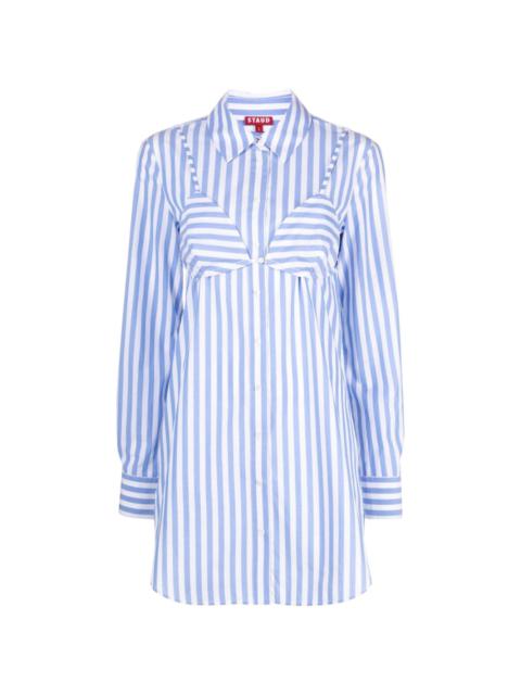 STAUD Alita striped poplin shirtdress