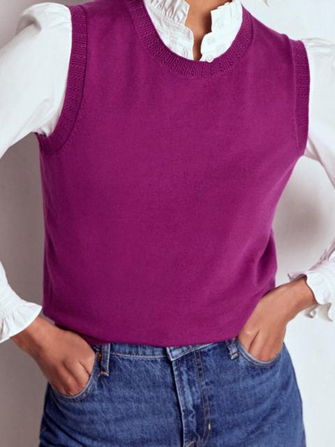 BODEN Emilia Cotton Crew Neck Vest-Regal Purple