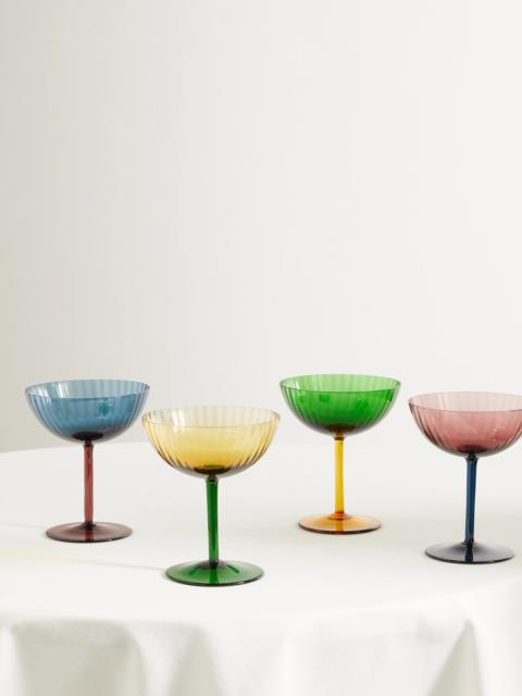 La DoubleJ Rainbow Set Of Four Murano Glass Champagne Coupes