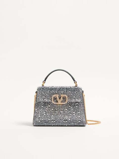 Valentino VALENTINO GARAVANI VSLING MINI HANDBAG WITH RHINESTONES AND JEWEL LOGO