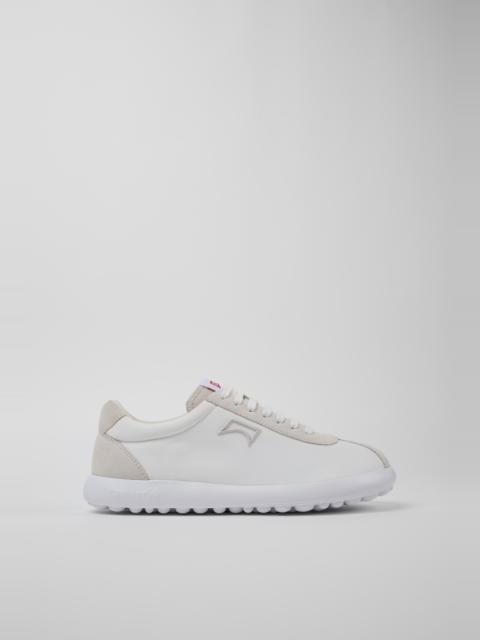 CAMPER Pelotas XLite White Recycled PET and Nubuck Men's Sneakers.