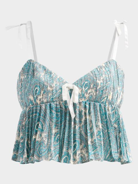 Cinq à Sept Hendrix Orianna Paisley Crop Top