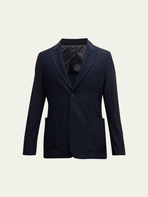 GIORGIO ARMANI Men's Single-Breasted Rice Stitch Sport Coat