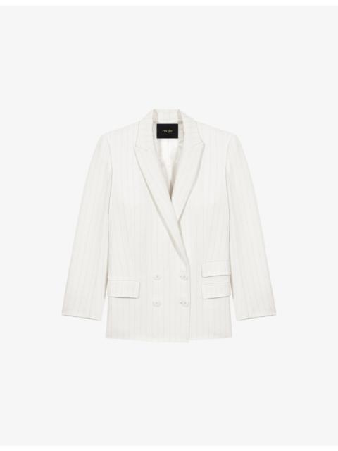 maje Relaxed-Fit Double-Breasted Lyocell-Blend Blazer
