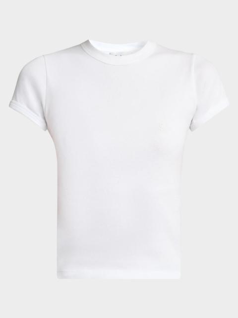 SAINT LAURENT Cassandre Short-Sleeve Rib-Knit T-Shirt