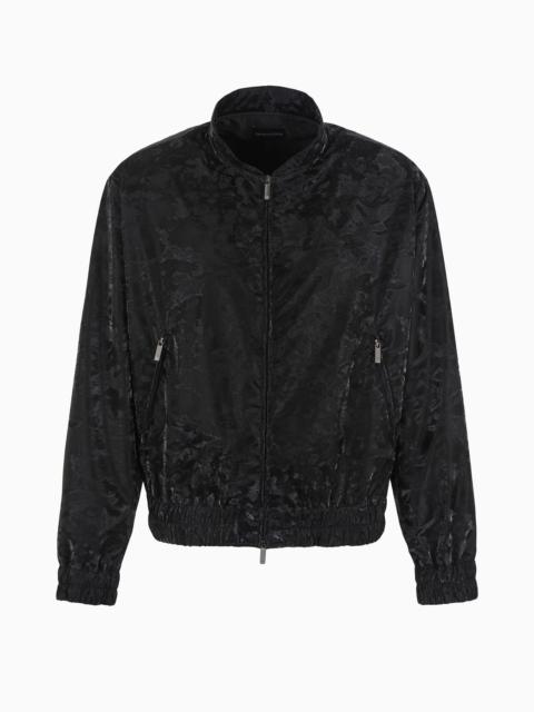 EMPORIO ARMANI Camouflage blouson in vinyl-look technical fabric
