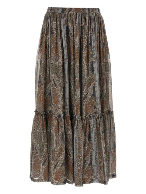 SAINT LAURENT paisley-print ruffled skirt