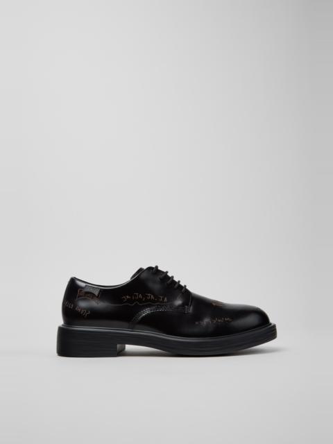 CAMPER Twins Black Leather Shoes for Men.