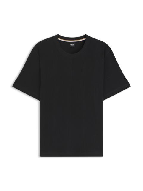 BOSS COTTON-BLEND T-SHIRT WITH WAFFLE STRUCTURE