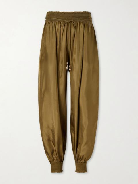 Zimmermann Mahon silk balloon pants Green