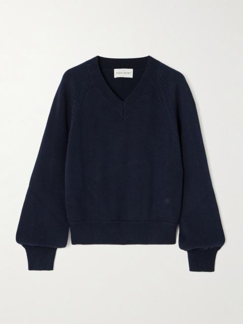 HIGH SPORT Veronica cotton sweater Navy