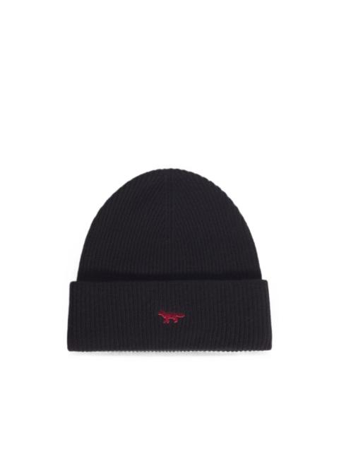 Maison Kitsuné ribbed-knit fox-embroidered beanie hat
