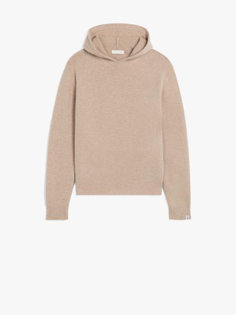 WIVERTON BEIGE MERINO WOOL & CASHMERE HOODED SWEATER