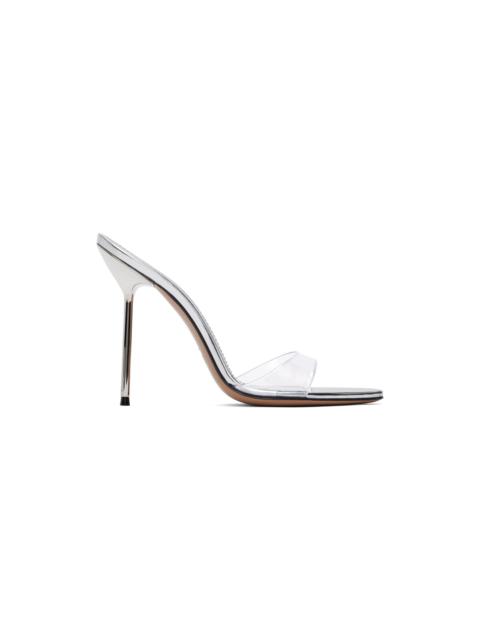 PARIS TEXAS Silver Lidia Mule Heeled Sandals