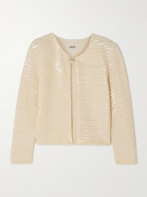 BODE Sequin-embellished Wool Cardigan