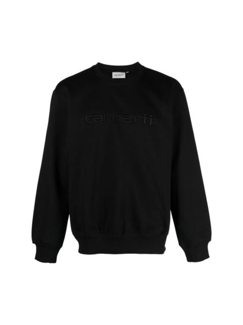 logo-embroidered cotton blend sweatshirt