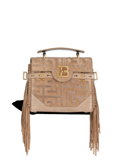 Debossed suede B-Buzz 23 bag with fringe