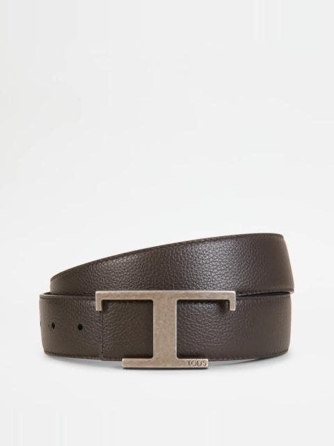 Tod's REVERSIBLE LEATHER BELT - BROWN, BLACK