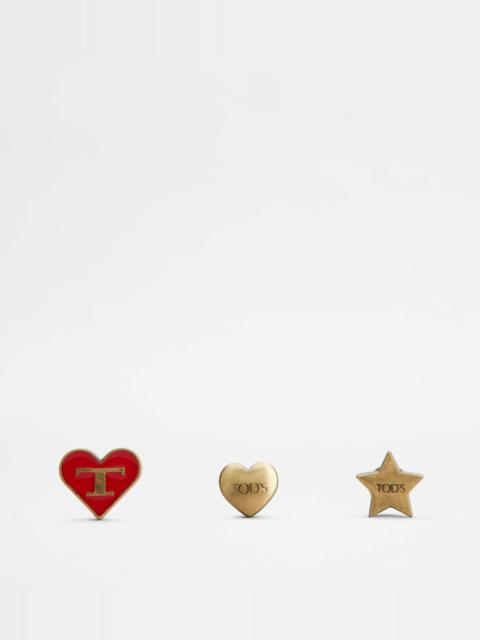 Tod's CHRISTMAS PINS IN METAL - GOLD, RED