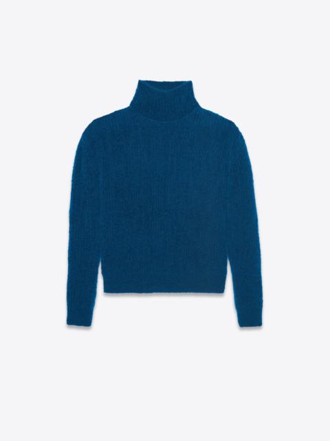 SAINT LAURENT boxy high-neck sweater in mohair