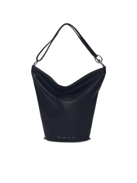 Sling leather bucket bag