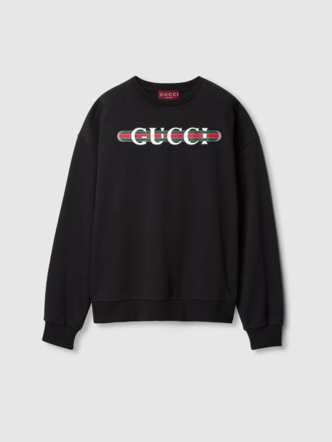 GUCCI Gucci print felted cotton jersey sweatshirt
