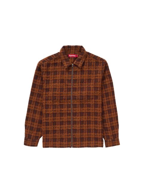 Supreme Supreme Boucle Zip Up Shirt Brown